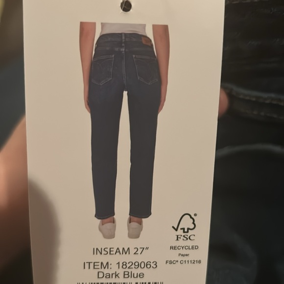 CALVIN KLEIN High Rise straight leg Jeans Dark Blue 14 - Picture 2 of 8